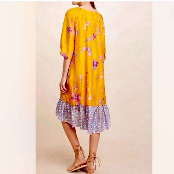 ANTHROPOLOGIE VANESSA VIRGINIA RAINFOREST SILK RAINFOREST DRESS SIZE SMALL - Picture 4 of 16